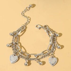 NEW FREE WITH PURCHASE Romantic Heart Shape Layered Bracelet